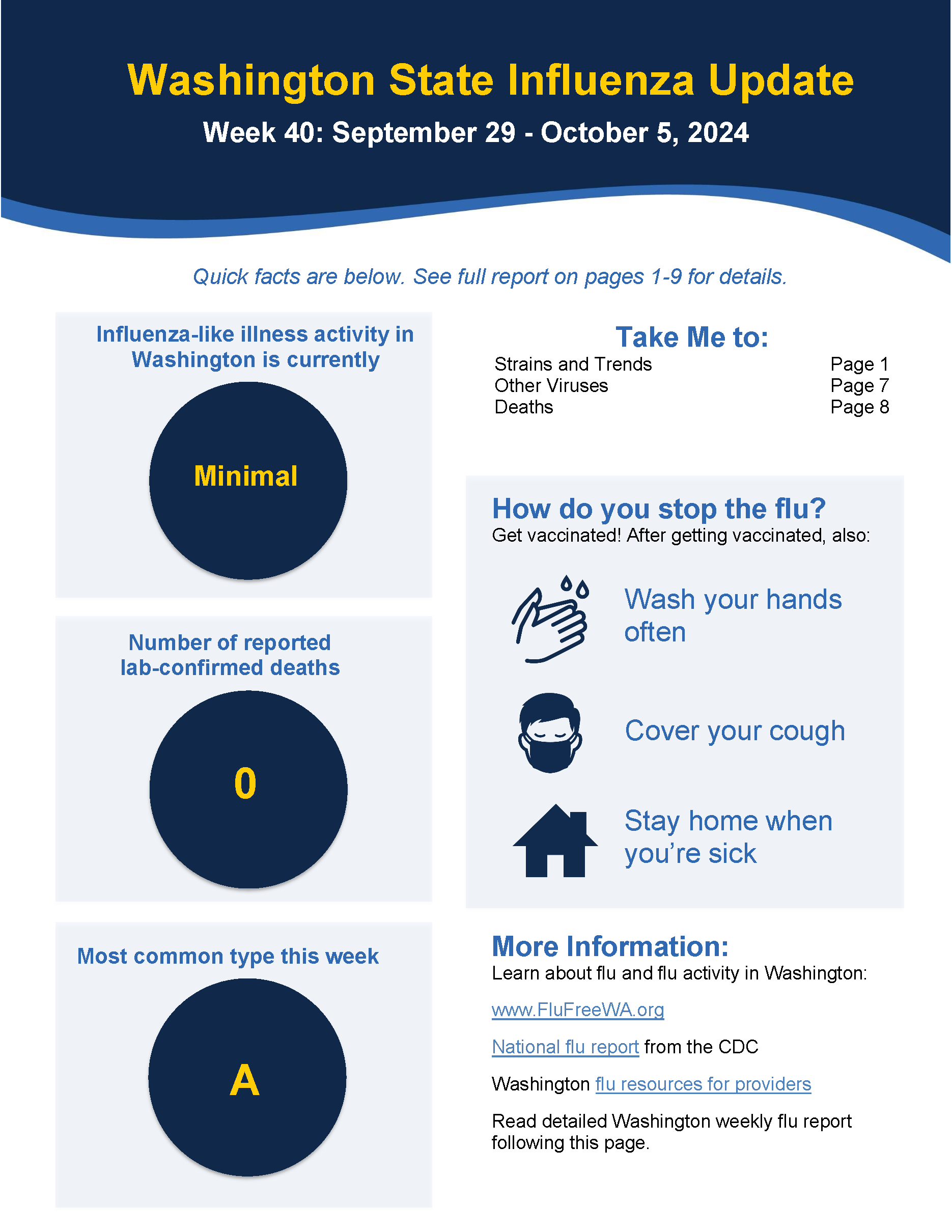 Influenza Report cover page.