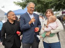 Gov. Jay Inslee and Secretary of Health Dr. Umair A. Shah mark the 50th anniversary of the Women, Infants, and Children Nutrition Program (WIC)